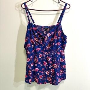 Torrid Peplum Eyelet Floral Cami Size 1X